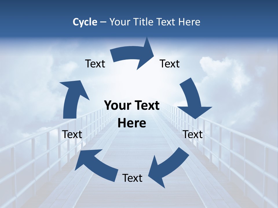 A Bridge Leading To The Sky With Clouds In The Background PowerPoint Template