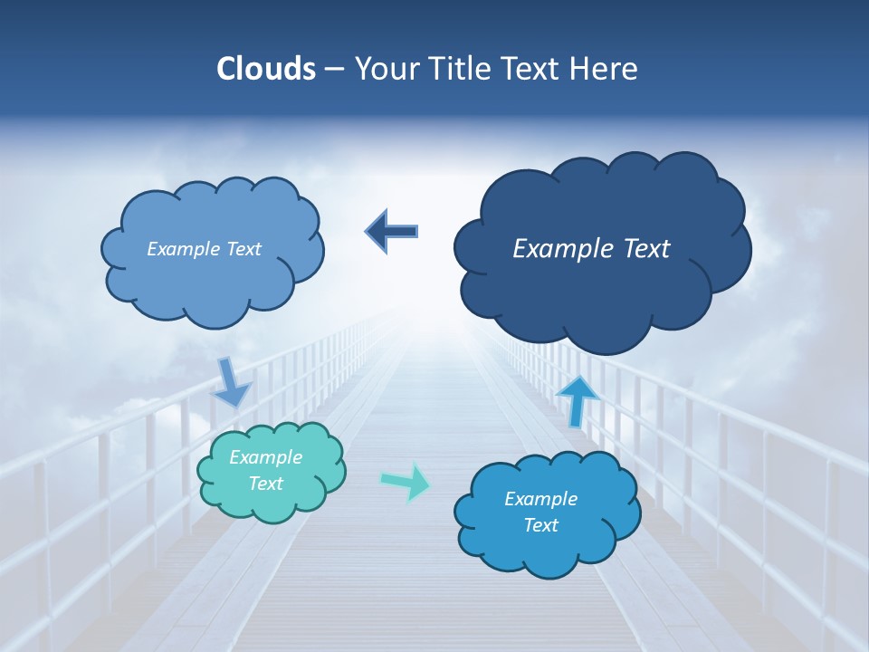 A Bridge Leading To The Sky With Clouds In The Background PowerPoint Template