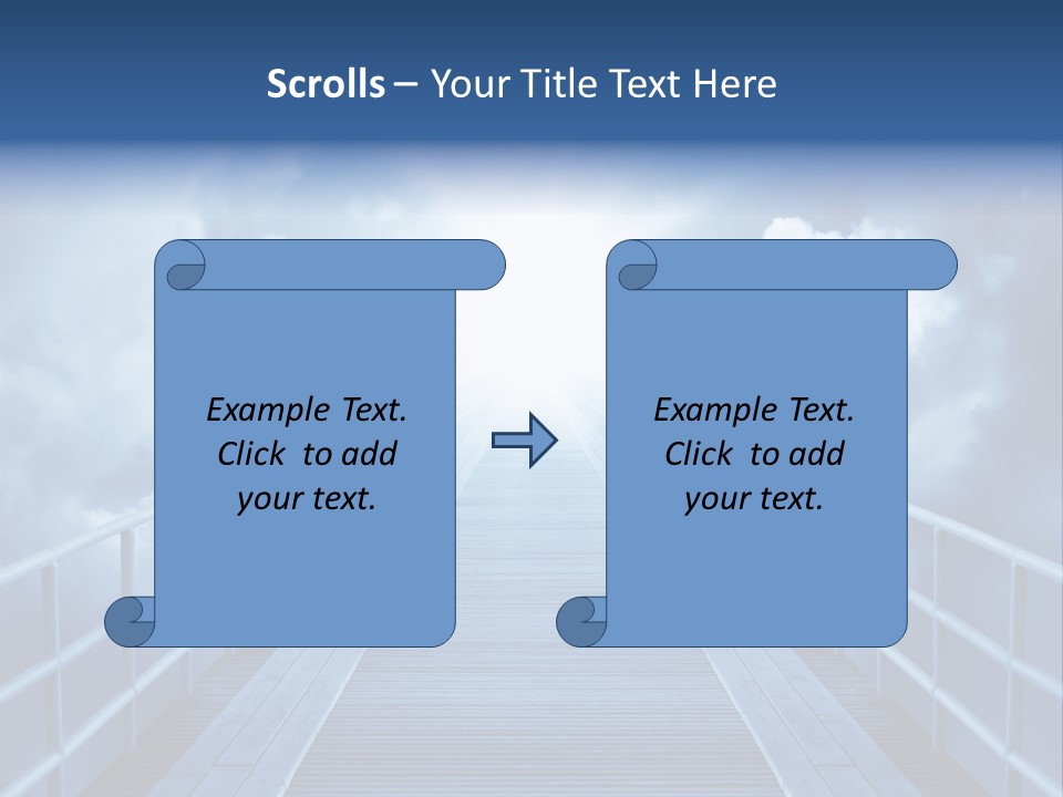 A Bridge Leading To The Sky With Clouds In The Background PowerPoint Template