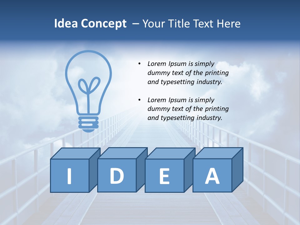 A Bridge Leading To The Sky With Clouds In The Background PowerPoint Template