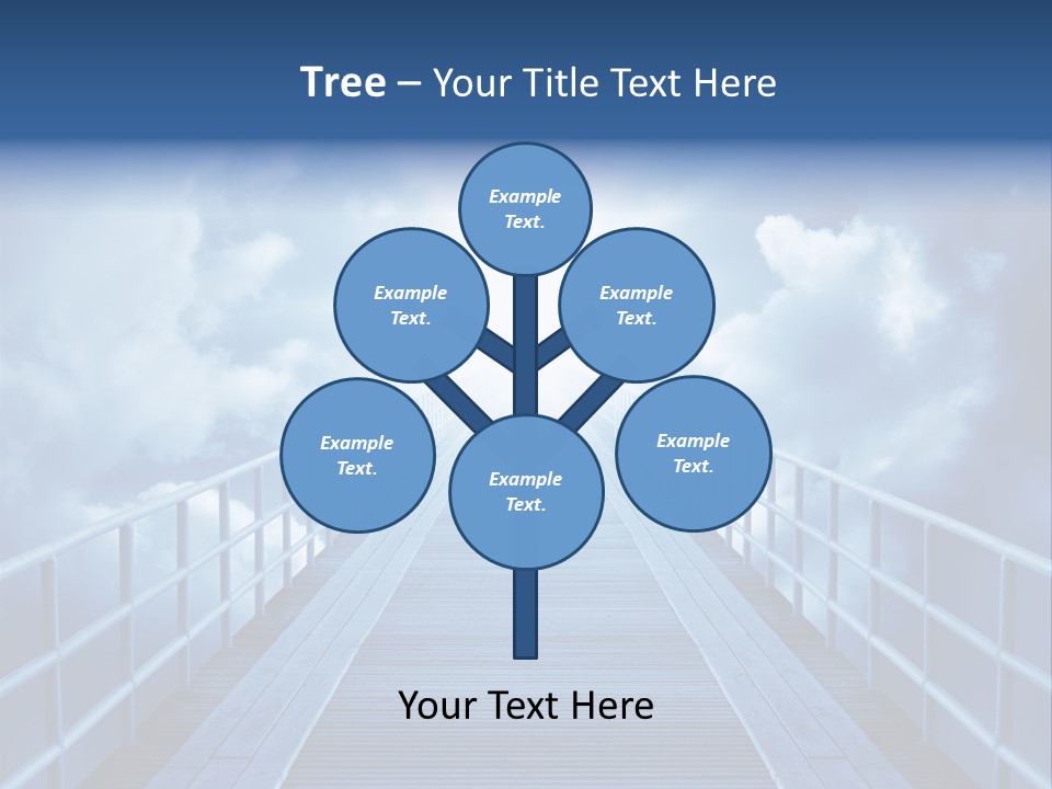 A Bridge Leading To The Sky With Clouds In The Background PowerPoint Template