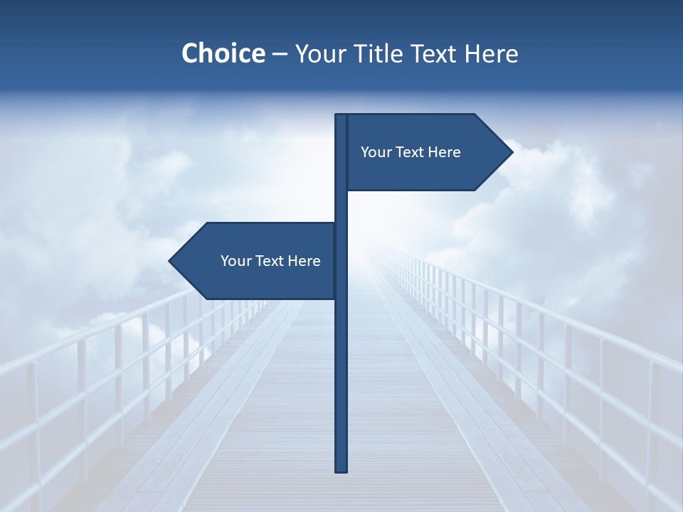 A Bridge Leading To The Sky With Clouds In The Background PowerPoint Template