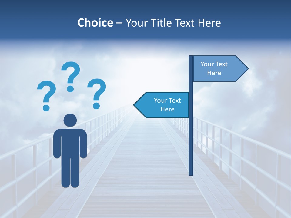A Bridge Leading To The Sky With Clouds In The Background PowerPoint Template
