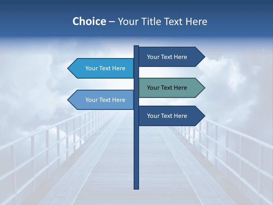 A Bridge Leading To The Sky With Clouds In The Background PowerPoint Template
