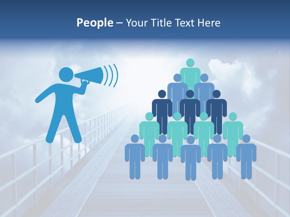 A Bridge Leading To The Sky With Clouds In The Background PowerPoint Template