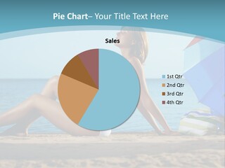 A Woman Laying On The Beach With An Umbrella PowerPoint Template