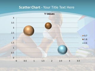 A Woman Laying On The Beach With An Umbrella PowerPoint Template