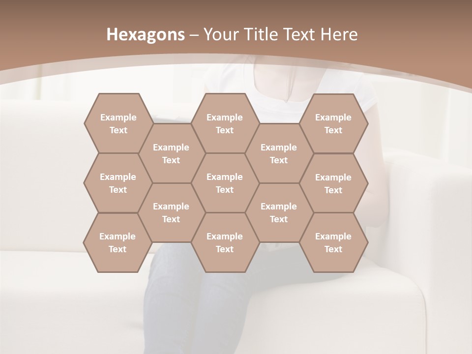 A Woman Sitting On A Couch Using A Laptop Computer PowerPoint Template