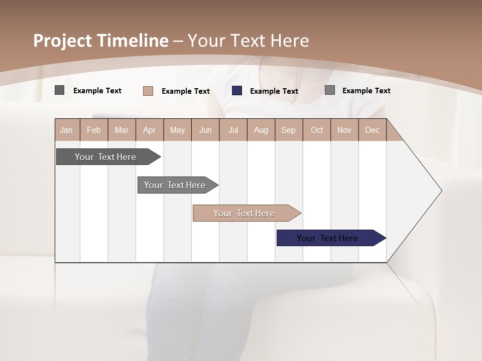 A Woman Sitting On A Couch Using A Laptop Computer PowerPoint Template