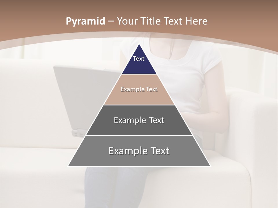 A Woman Sitting On A Couch Using A Laptop Computer PowerPoint Template