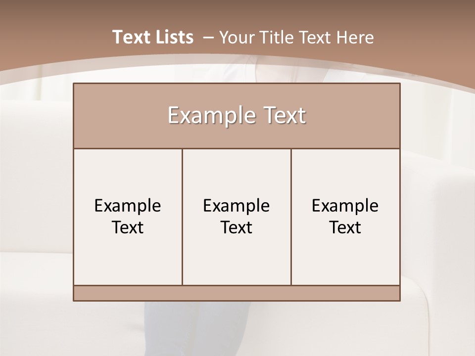 A Woman Sitting On A Couch Using A Laptop Computer PowerPoint Template