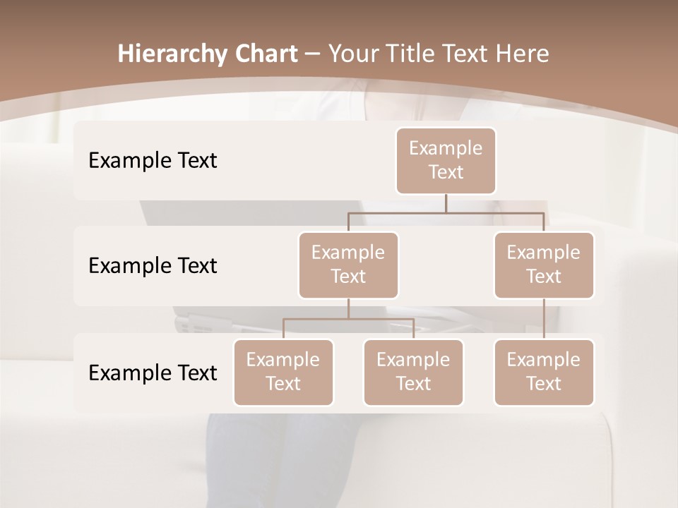 A Woman Sitting On A Couch Using A Laptop Computer PowerPoint Template