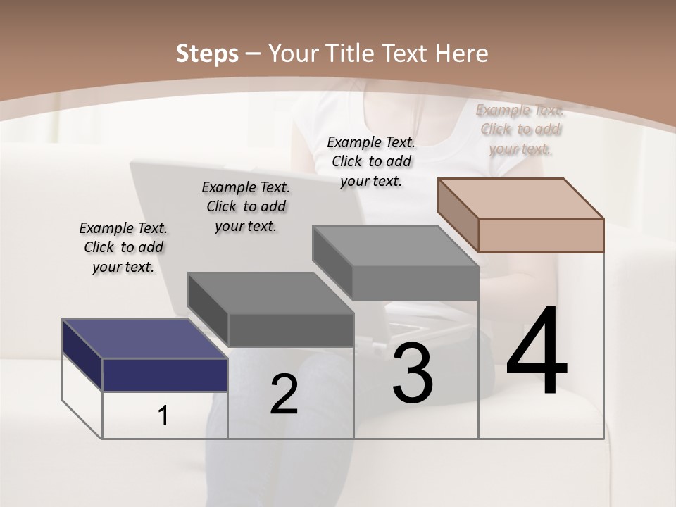 A Woman Sitting On A Couch Using A Laptop Computer PowerPoint Template