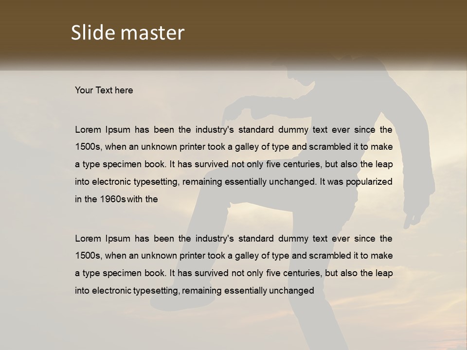 A Silhouette Of A Man Doing A Trick On A Skateboard PowerPoint Template