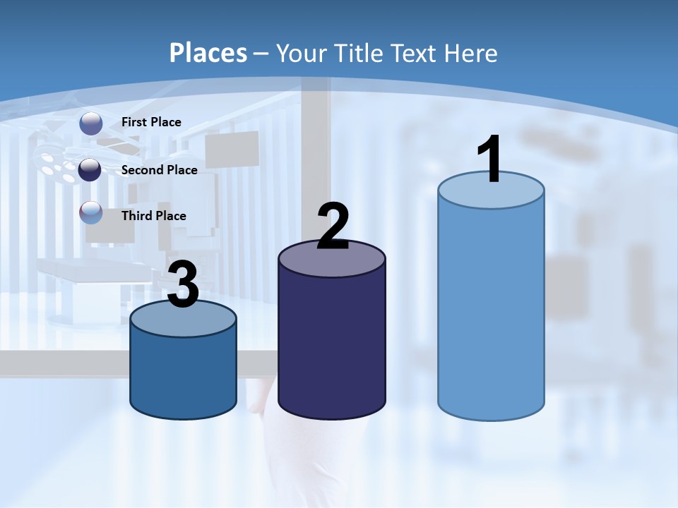 A Person Holding A Tablet With A Hospital Room In The Background PowerPoint Template