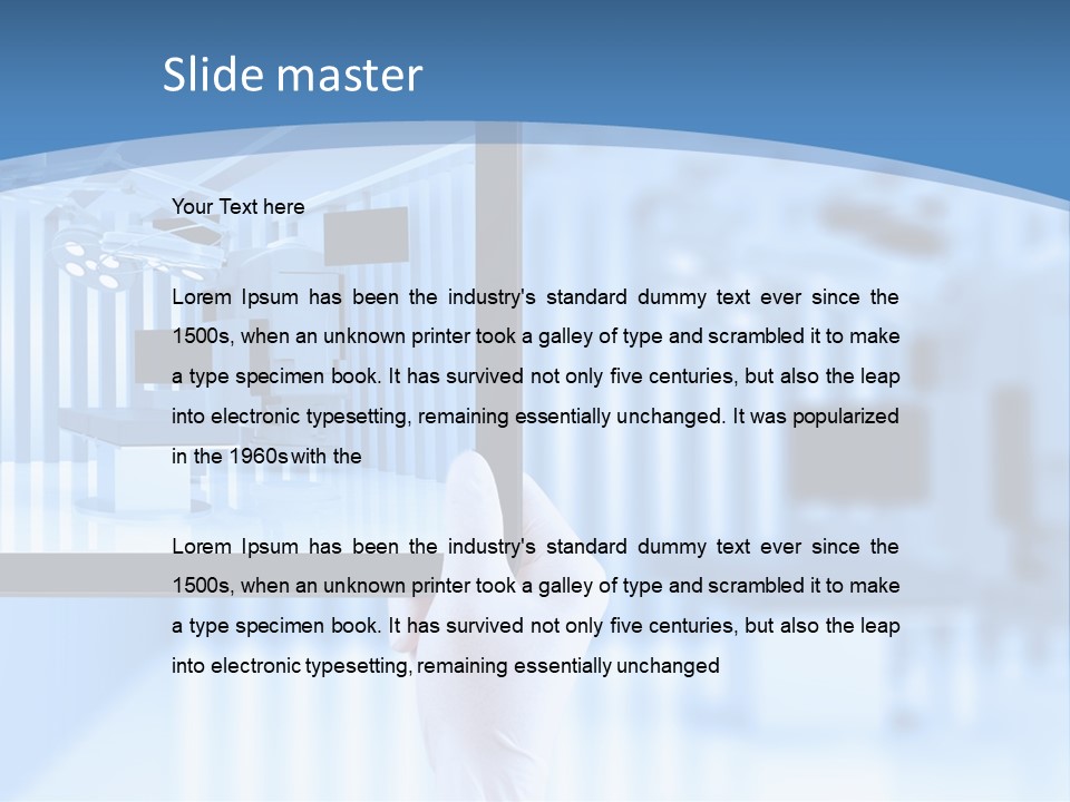 A Person Holding A Tablet With A Hospital Room In The Background PowerPoint Template