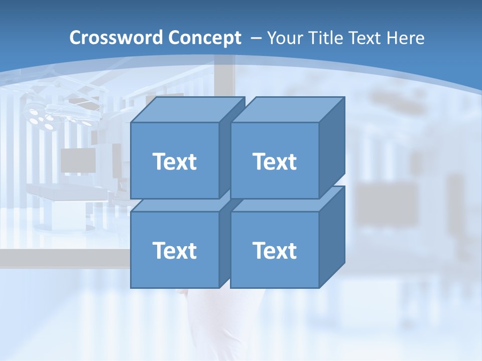 A Person Holding A Tablet With A Hospital Room In The Background PowerPoint Template