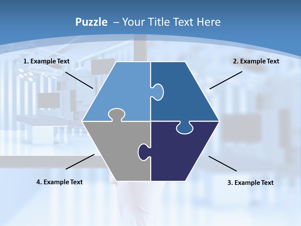 A Person Holding A Tablet With A Hospital Room In The Background PowerPoint Template