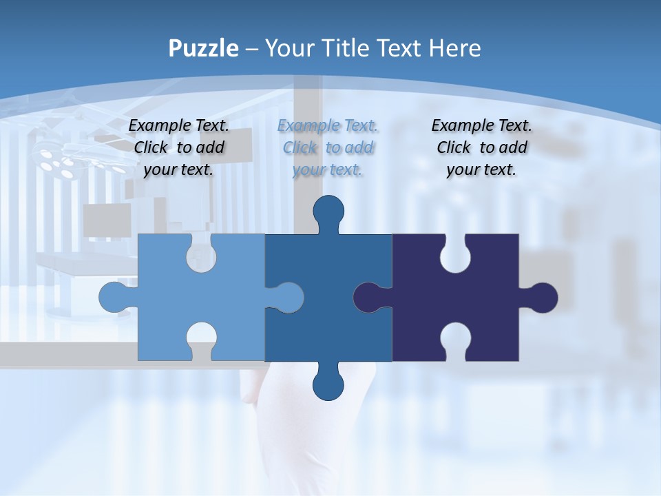 A Person Holding A Tablet With A Hospital Room In The Background PowerPoint Template