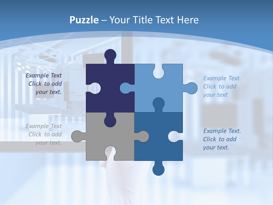 A Person Holding A Tablet With A Hospital Room In The Background PowerPoint Template