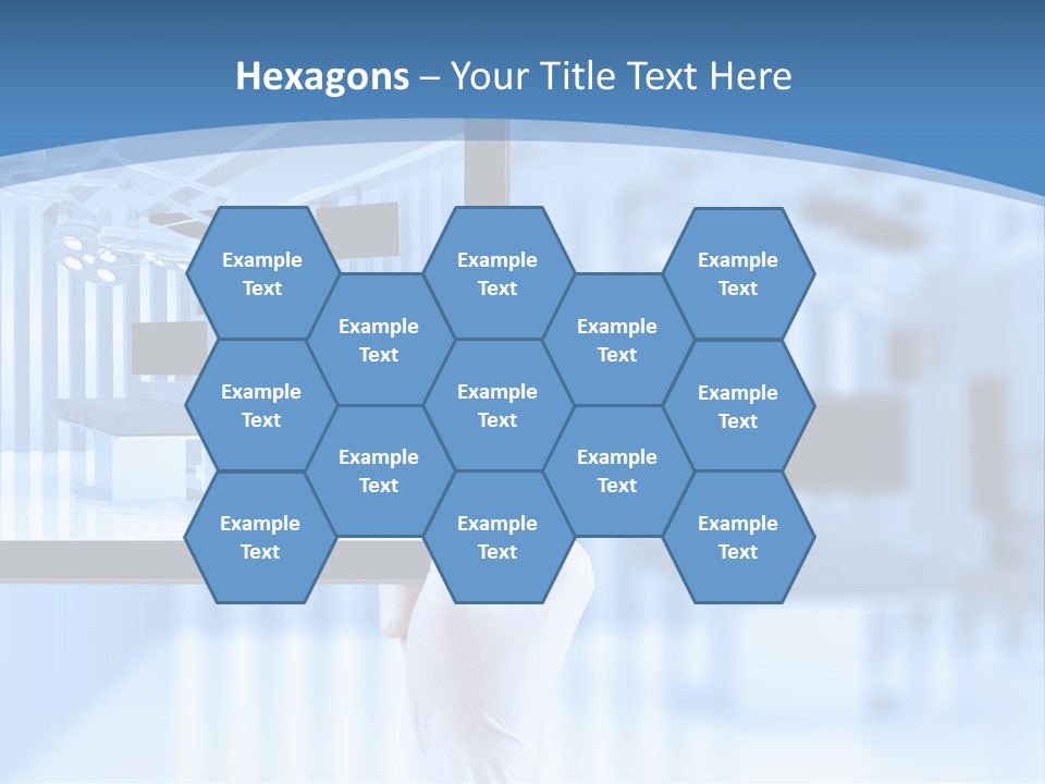 A Person Holding A Tablet With A Hospital Room In The Background PowerPoint Template