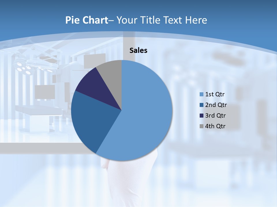 A Person Holding A Tablet With A Hospital Room In The Background PowerPoint Template