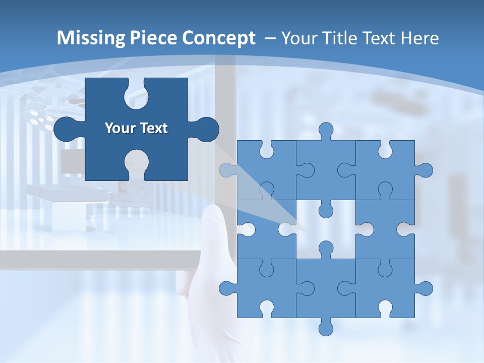 A Person Holding A Tablet With A Hospital Room In The Background PowerPoint Template