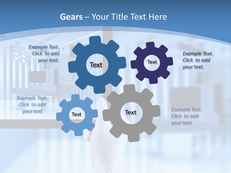 A Person Holding A Tablet With A Hospital Room In The Background PowerPoint Template