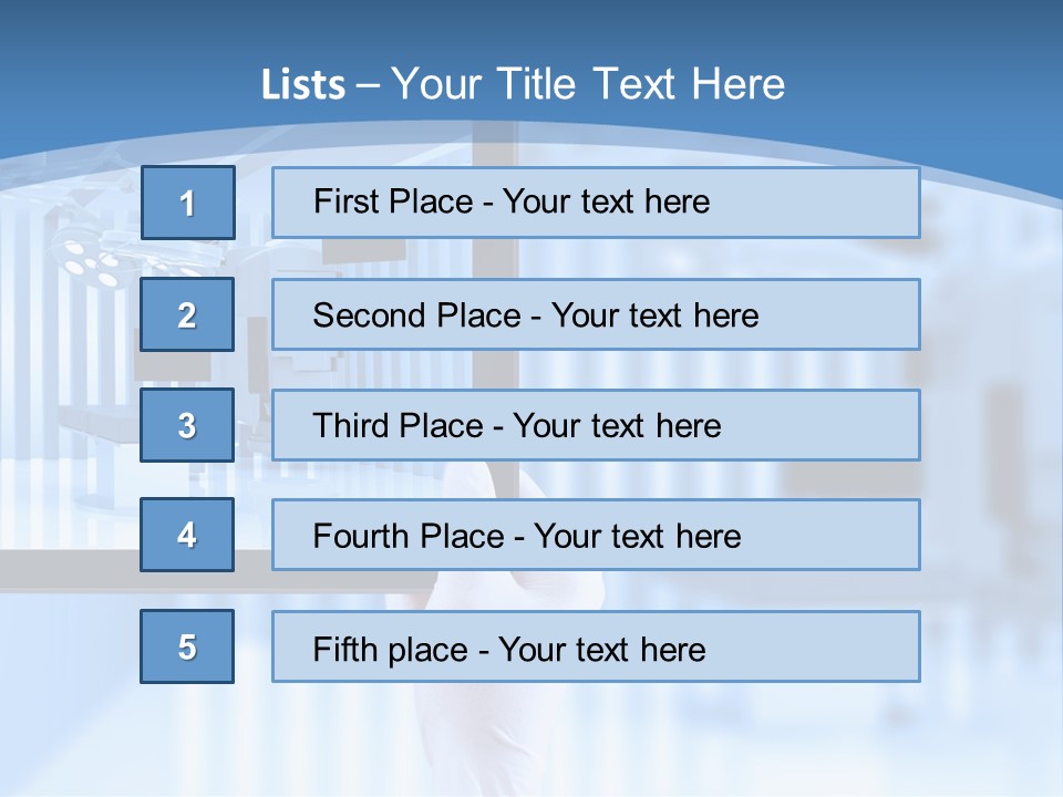 A Person Holding A Tablet With A Hospital Room In The Background PowerPoint Template