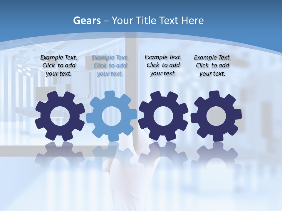 A Person Holding A Tablet With A Hospital Room In The Background PowerPoint Template