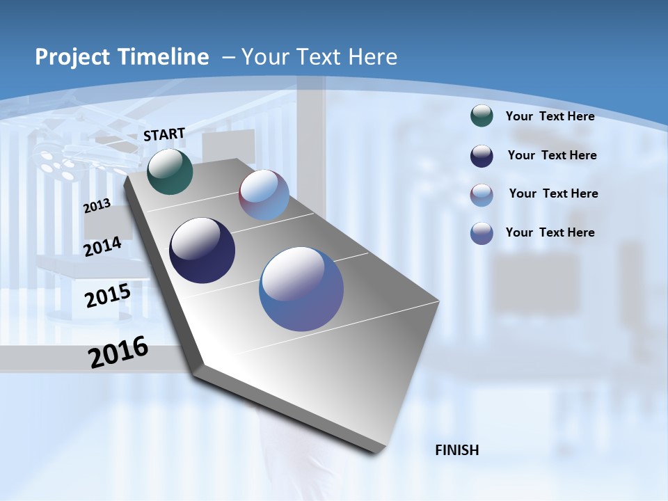 A Person Holding A Tablet With A Hospital Room In The Background PowerPoint Template