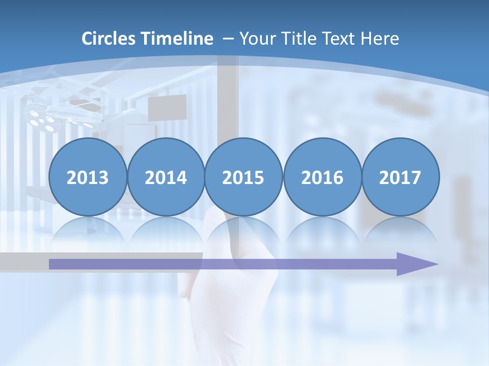 A Person Holding A Tablet With A Hospital Room In The Background PowerPoint Template