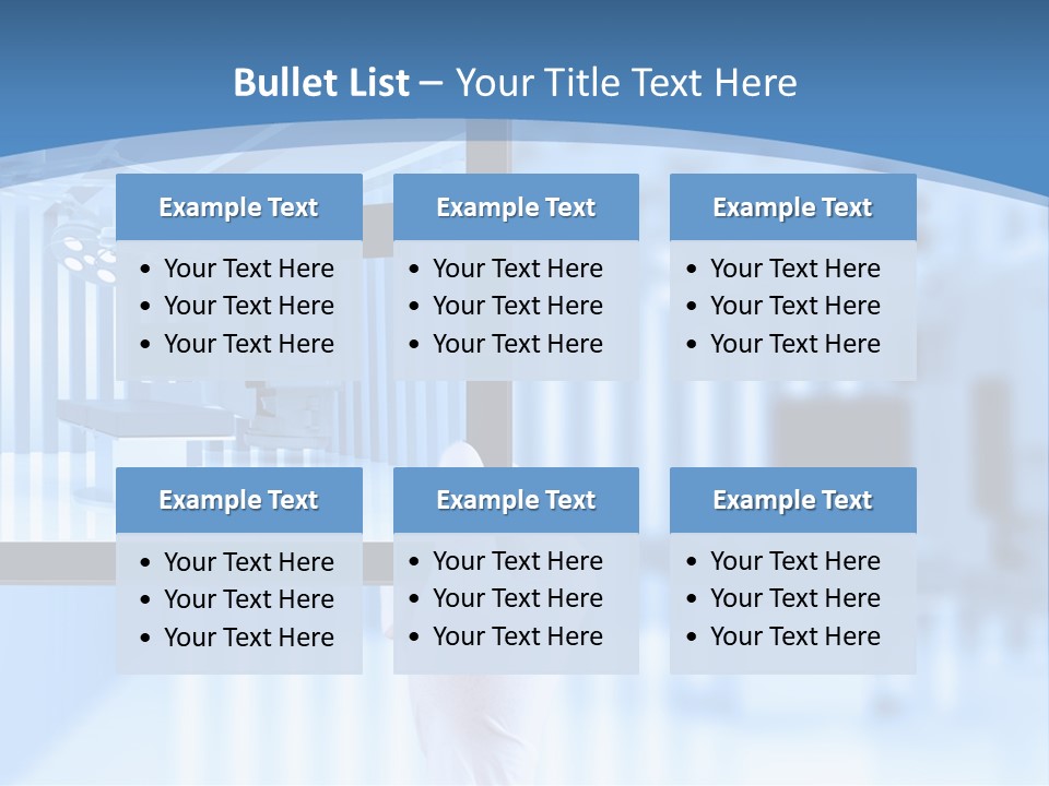 A Person Holding A Tablet With A Hospital Room In The Background PowerPoint Template