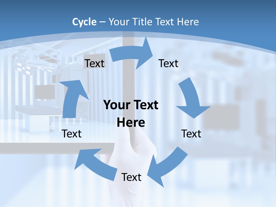 A Person Holding A Tablet With A Hospital Room In The Background PowerPoint Template