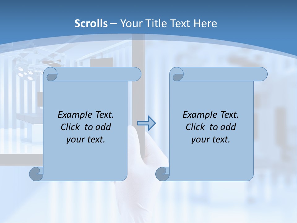 A Person Holding A Tablet With A Hospital Room In The Background PowerPoint Template