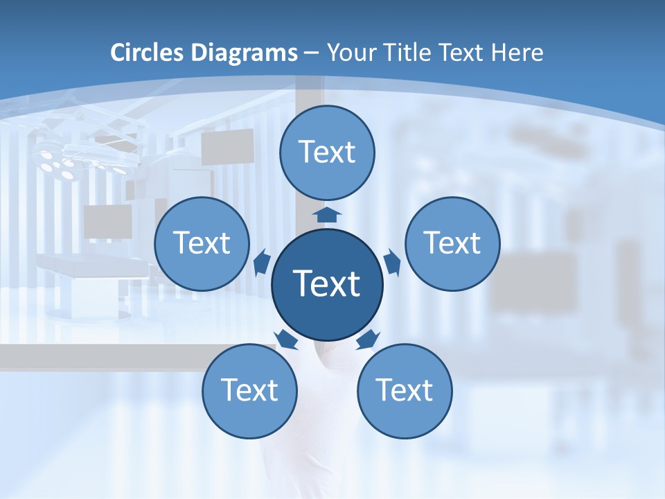 A Person Holding A Tablet With A Hospital Room In The Background PowerPoint Template