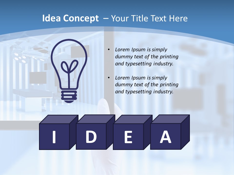 A Person Holding A Tablet With A Hospital Room In The Background PowerPoint Template