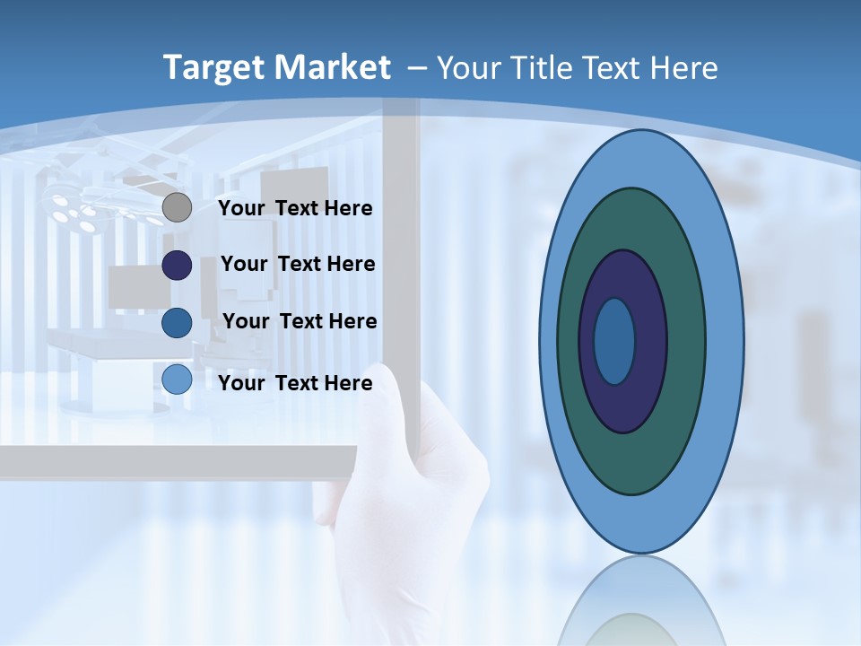 A Person Holding A Tablet With A Hospital Room In The Background PowerPoint Template