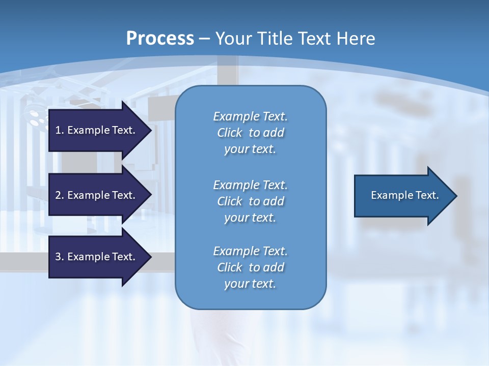 A Person Holding A Tablet With A Hospital Room In The Background PowerPoint Template