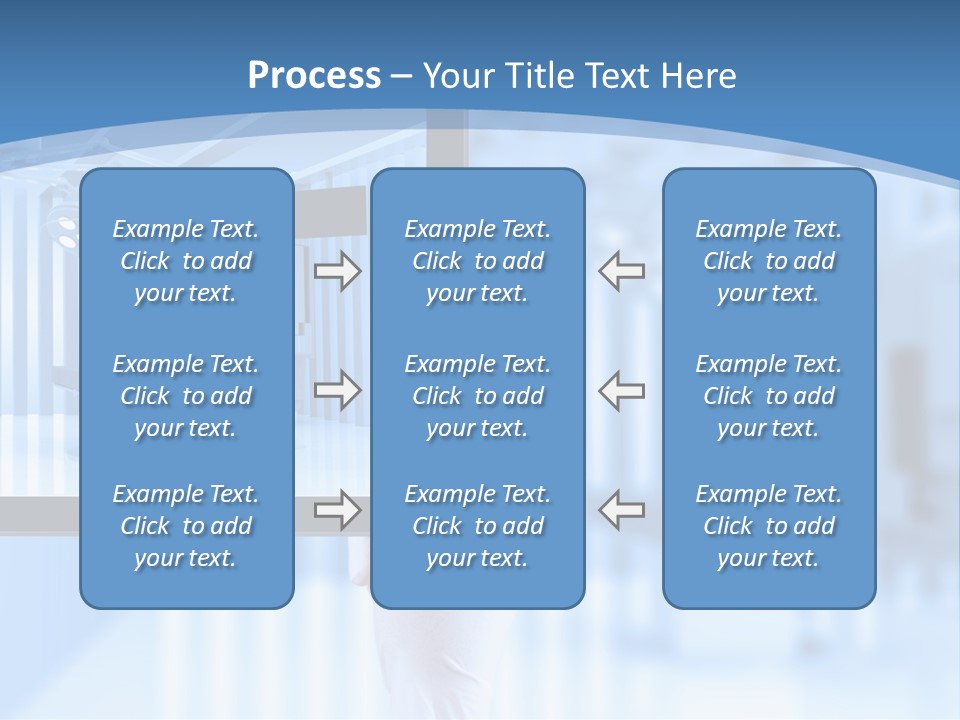A Person Holding A Tablet With A Hospital Room In The Background PowerPoint Template