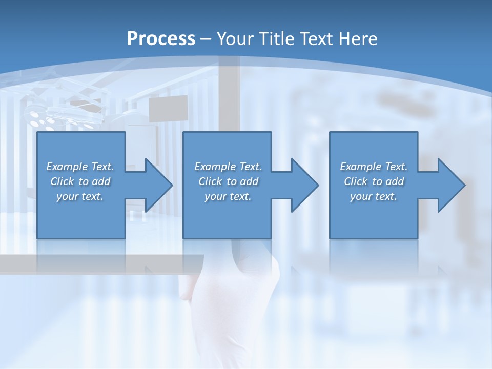 A Person Holding A Tablet With A Hospital Room In The Background PowerPoint Template