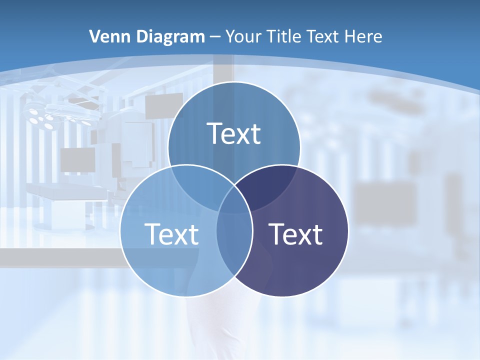 A Person Holding A Tablet With A Hospital Room In The Background PowerPoint Template