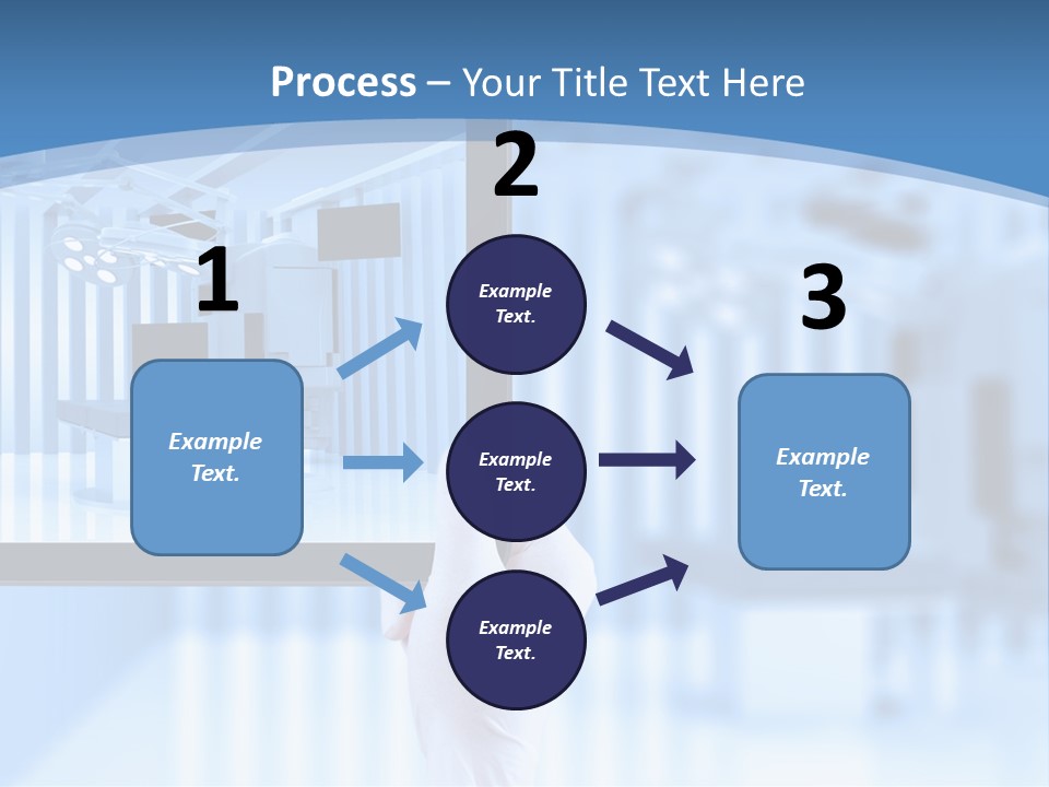 A Person Holding A Tablet With A Hospital Room In The Background PowerPoint Template
