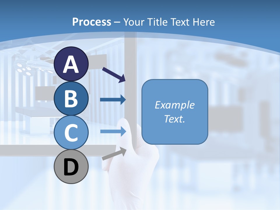 A Person Holding A Tablet With A Hospital Room In The Background PowerPoint Template