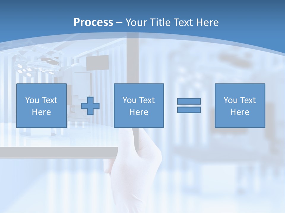 A Person Holding A Tablet With A Hospital Room In The Background PowerPoint Template