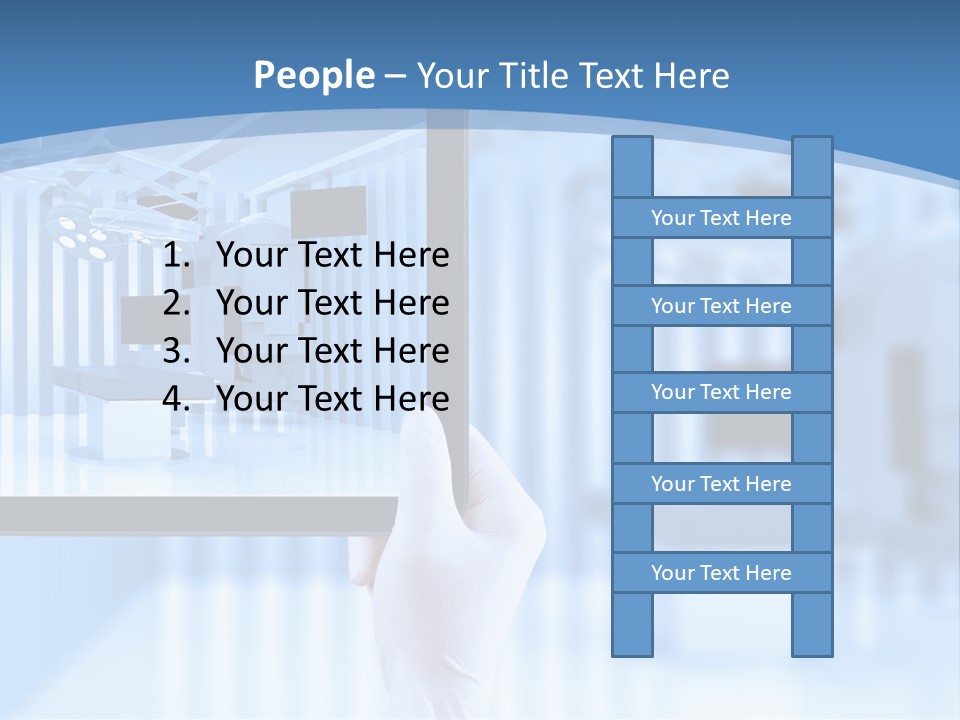 A Person Holding A Tablet With A Hospital Room In The Background PowerPoint Template