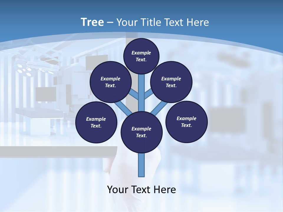 A Person Holding A Tablet With A Hospital Room In The Background PowerPoint Template