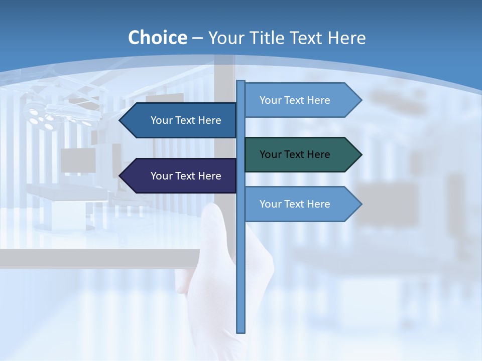 A Person Holding A Tablet With A Hospital Room In The Background PowerPoint Template