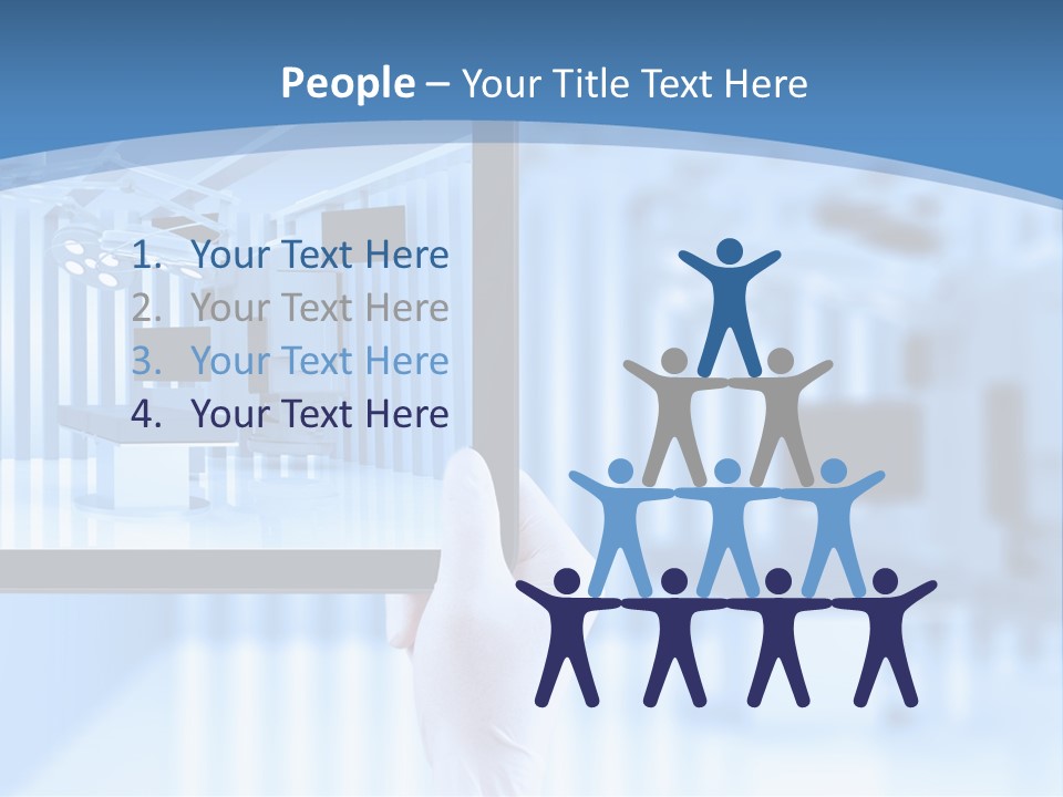 A Person Holding A Tablet With A Hospital Room In The Background PowerPoint Template