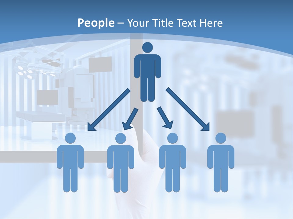 A Person Holding A Tablet With A Hospital Room In The Background PowerPoint Template